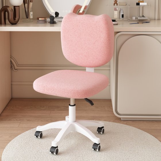 Lamb velvet makeup chair bear learning chair can be lifted and adjusted to correct sitting posture desk stool seat study chair