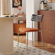Medieval style dining chair home back chair designer retro cafe solid wood chair dining table chair soft package single chair