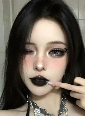 Cos二次元仿妆调酒师绿色唇釉棕黑绿口红宝石之国青金石翡翠幽灵