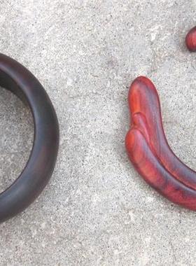 实物拍2个印度小叶紫檀红山手镯