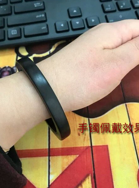 紫光檀方形外圈窄面黑檀手镯