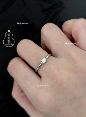茉莉都【小米粒】天然小米珍珠开口戒指通体s925银精美小巧指环