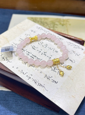 和田玉藕粉手串孙千同款和田玉冰粉手串仙女款古风汉服送女友礼物