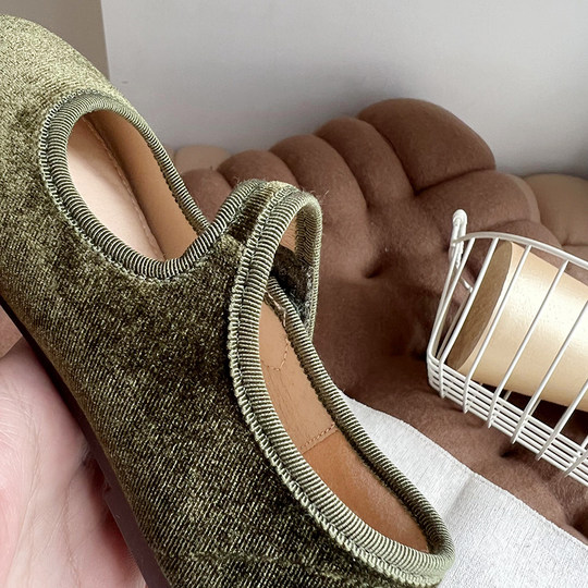 韩国童鞋2023春秋甜美女童软底洋气公主鞋复古丝绒小女孩浅口单鞋