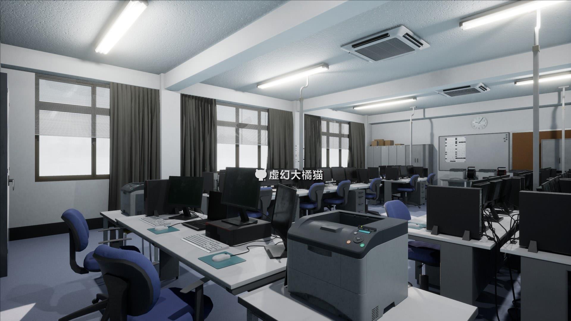 Japanese School Computer Classroom学校电脑微机教室场景UE4UE5 - 图1