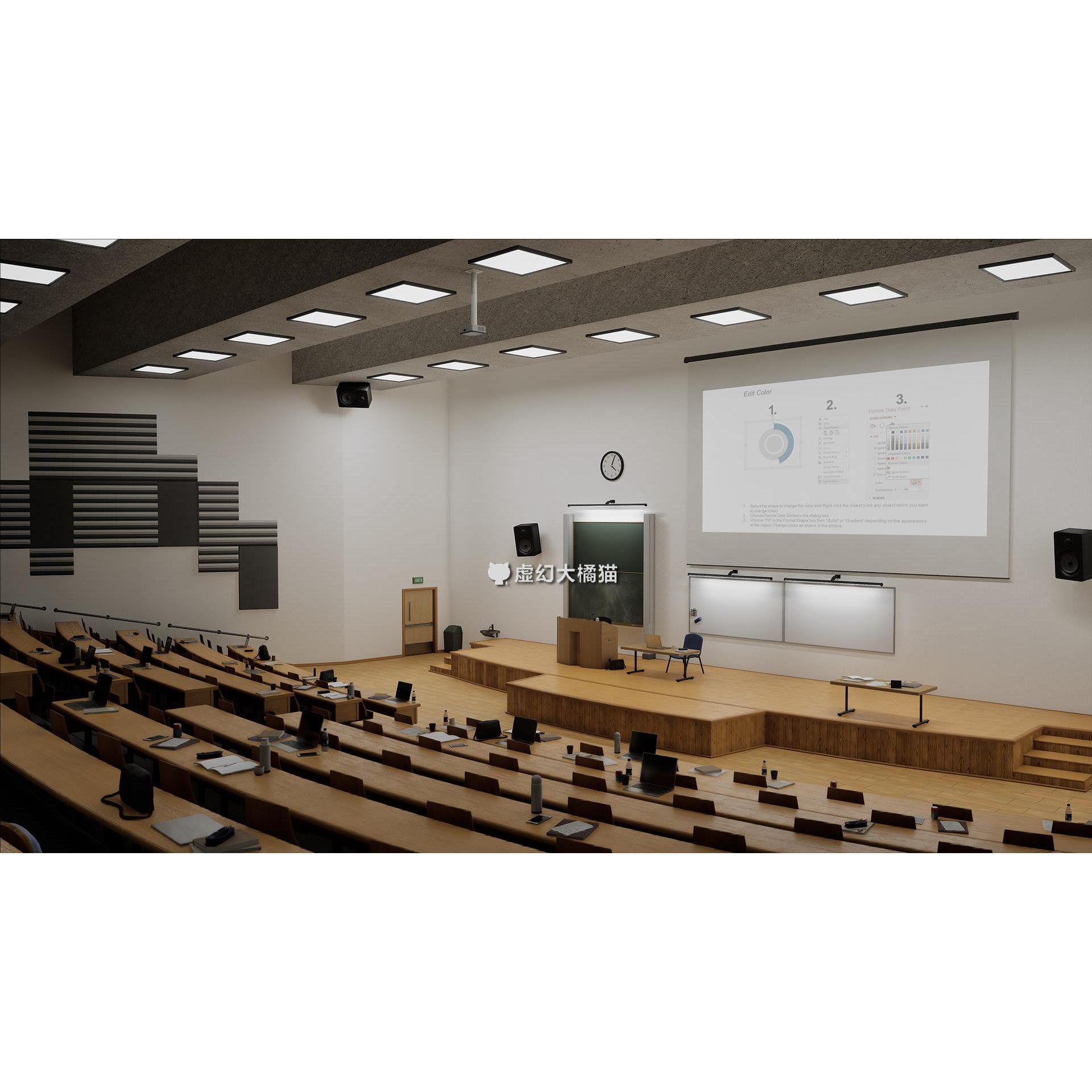 UE5 University Classroom Interior Environment 学校教室内场景 - 图0