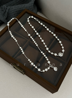 法式复古气质高级感个性设计师款施家珍珠二合一多戴轻奢毛衣项链