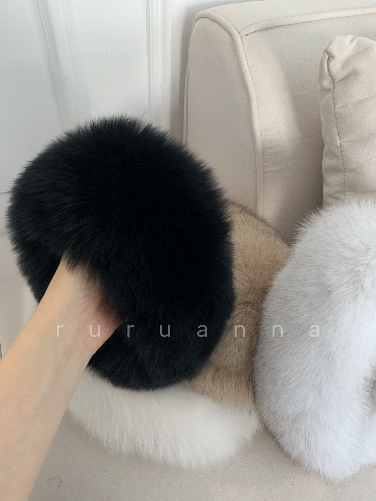 狐狸毛围脖双面真毛皮草磁吸扣白色保暖毛领子冬季氛围感百搭围巾,淘宝优惠券,粉丝福利购,淘宝优惠卷