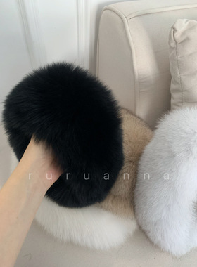 秋冬简约高级感真狐狸毛围脖