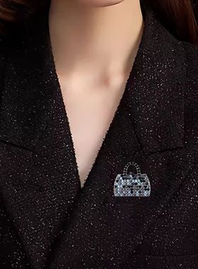 欧美欧美复古满钻包包胸针胸针