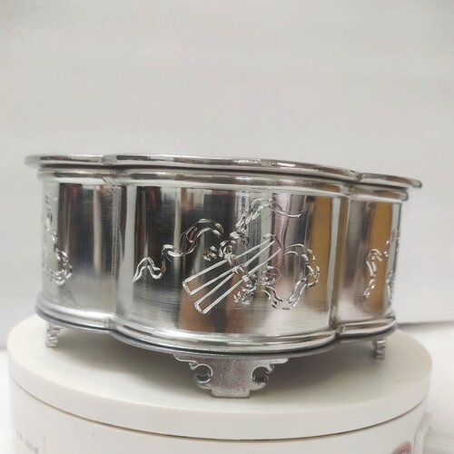 潮汕功夫茶盘手工锡茶海茶船茶池茶承 （银白色梅花形八宝 - 图1