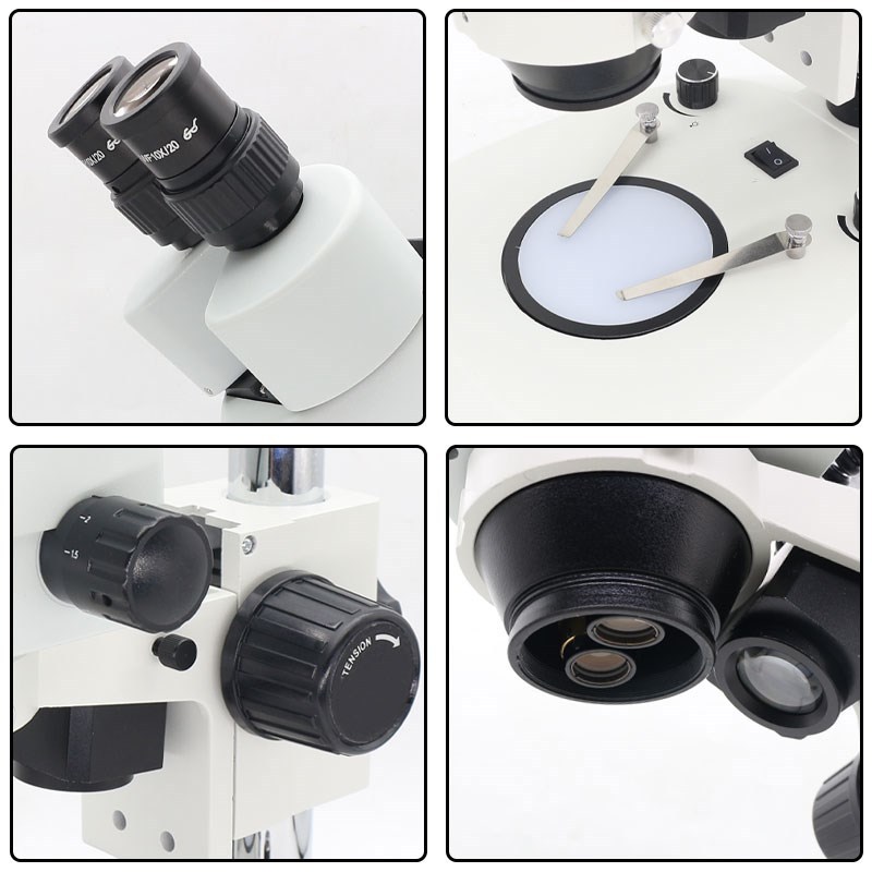 7X-45X Continuous Zoom Trinocular Stereo Microscope LED Indu - 图2