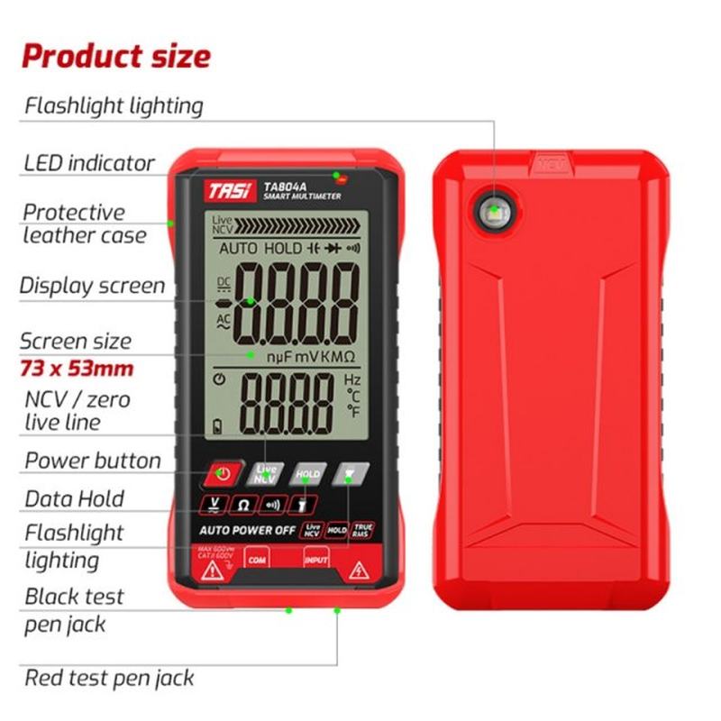 TA804A Dgital Smart Multimeter True Rms 6000 Counts Tester O-图0