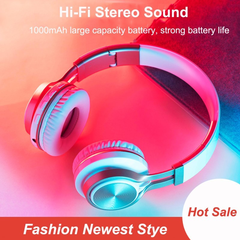 Gold Wireless Headphones Bluetooth Headset Foldable Stereo - 图2