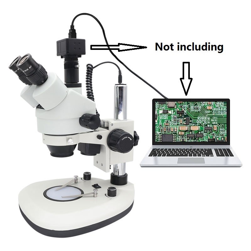 7X-45X Continuous Zoom Trinocular Stereo Microscope LED Indu - 图3