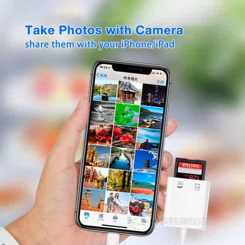 2 In 1 Lightning Adapter SD/TF Card Reader Kit for iPhone 12 - 图1