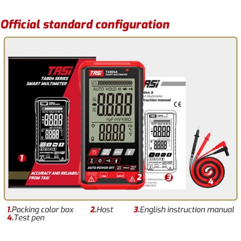 TA804A Dgital Smart Multimeter True Rms 6000 Counts Tester O-图2