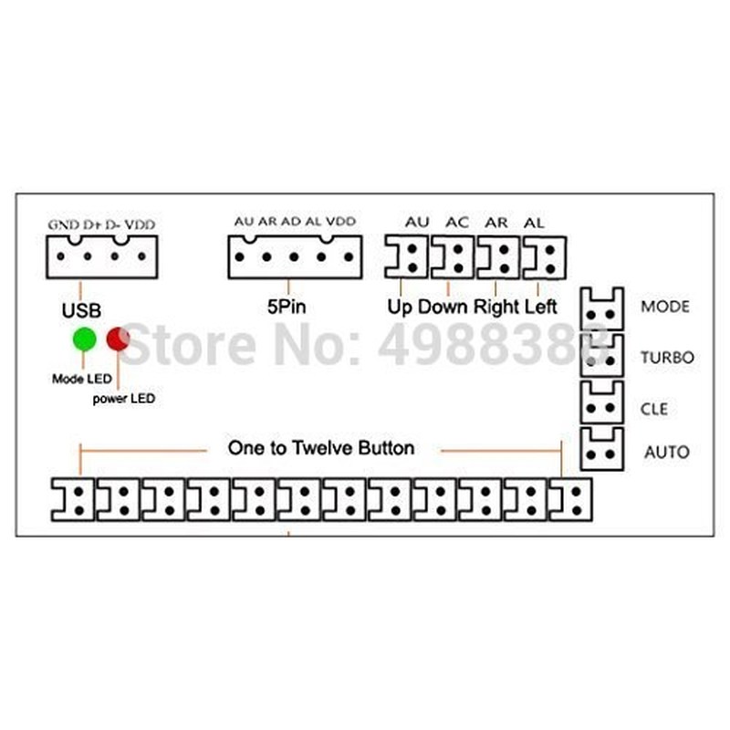 2X Zero Delay Arcade USB ENCODER PC TO JOYSTICK FOR 5PIN SA - 图2