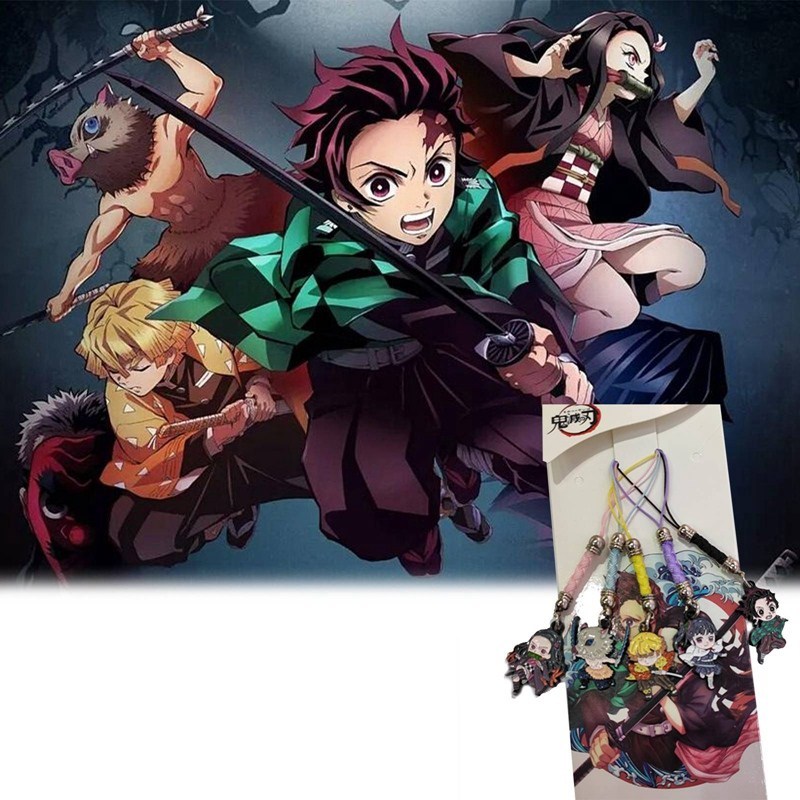 5Pcs Demon Slayer: Kimetsu No Yaiba Tanjirou Nezuko Anime W - 图0