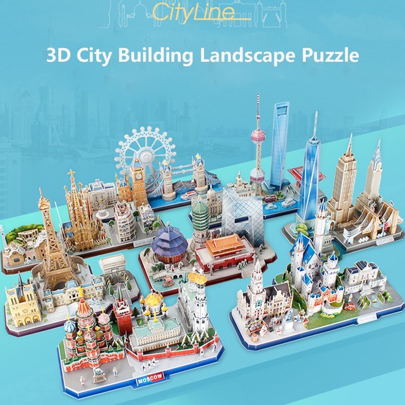 3D Puzzle Game DIY Toy Paper Miniature Model City London Pa - 图0