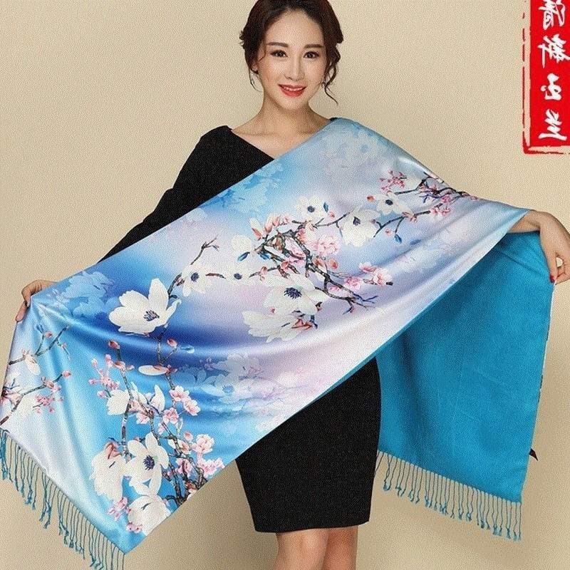 Qipao silk scarf custom-made mulberry silk scarf long autumn - 图2