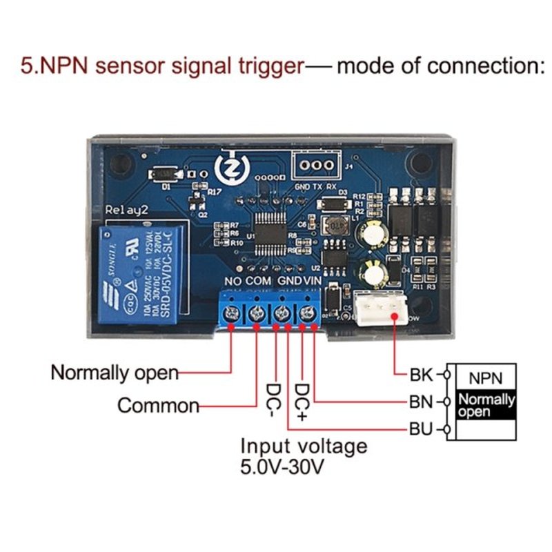 5-30V Delay Power-Off Trigger Relay Cycle Timing Relay Modul - 图0