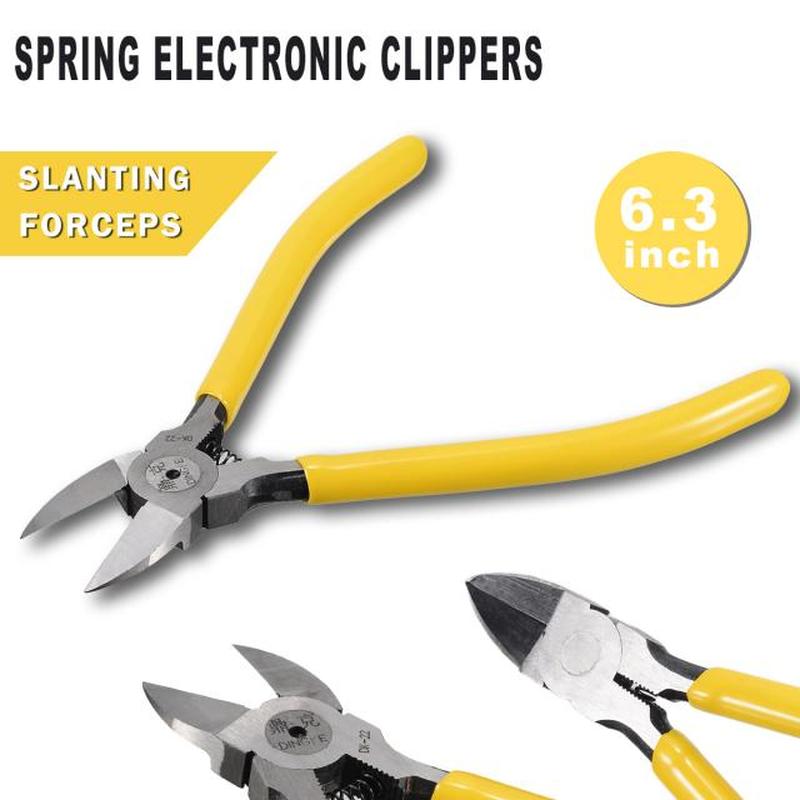 1PC Yellow Diagonal Cutting Plier High Carbon Steel Copper W - 图0