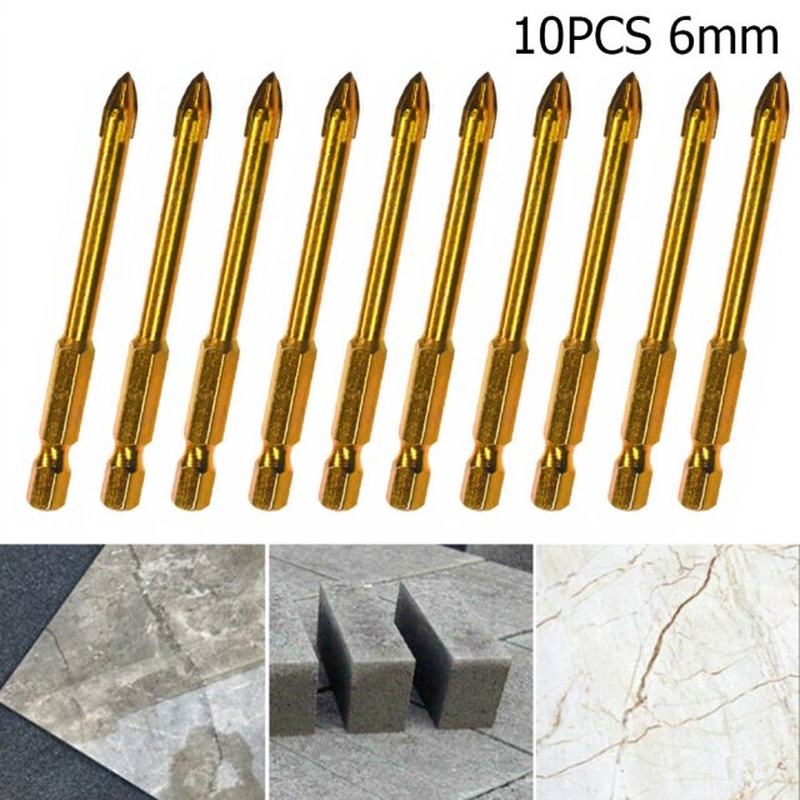 10pcs 6mm Glass Drill Bit Set Titanium Ceramic Tile Marble D - 图1