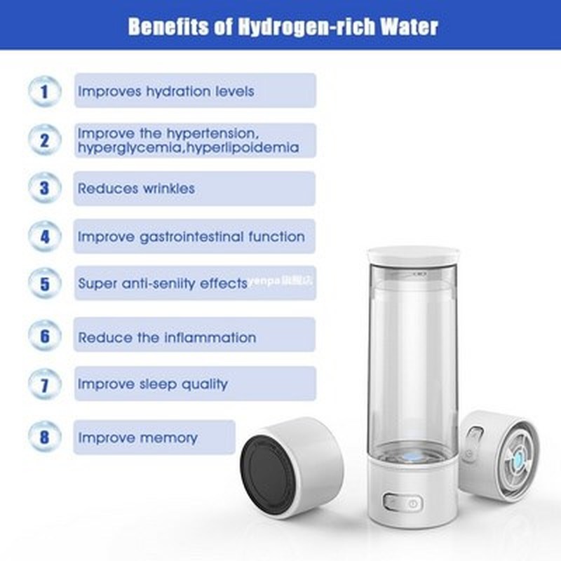 New 300Ml Water Bottle Maker Ionizer Hydrogen Rich Alkaline - 图1