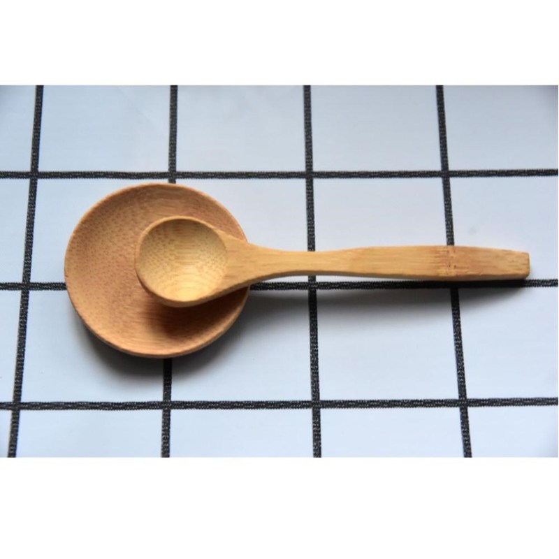 Eco-friendly  Snack Plate Small Bamboo Dish Spoon Rack Seaso - 图2