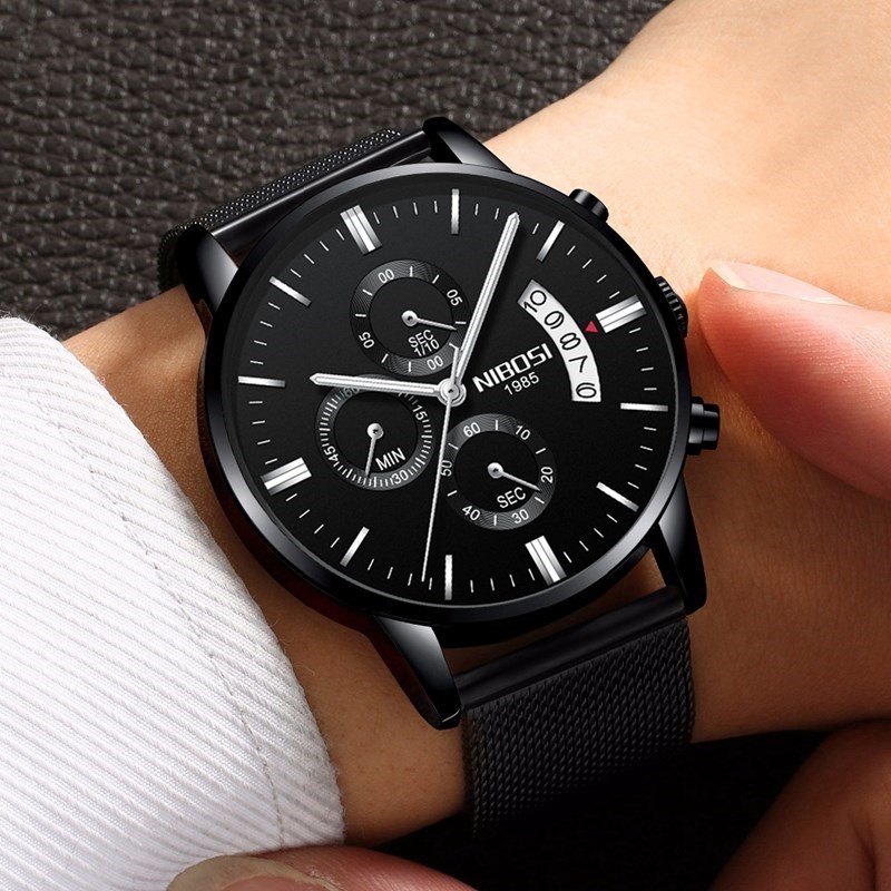 NIBOSI Men Watch Chronograph Sport Mens Watches Top Brand Lu-图2