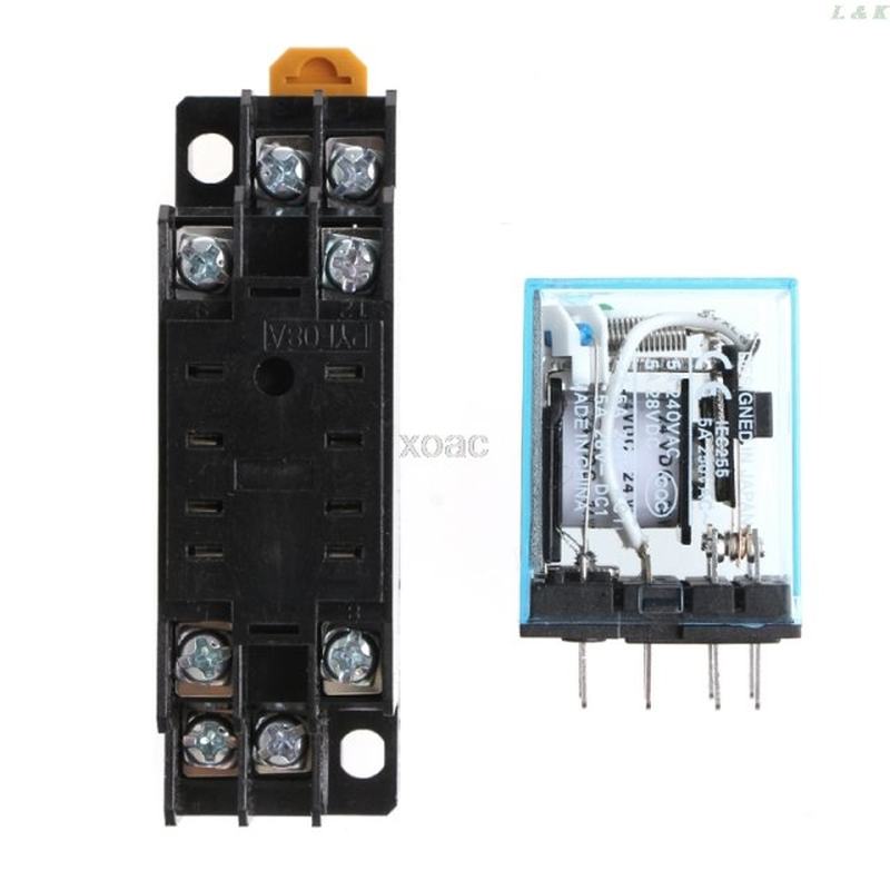 8 Pin MY2NJ Relay 24 V DC Small Relay 5A DPDT Coil With Base - 图2