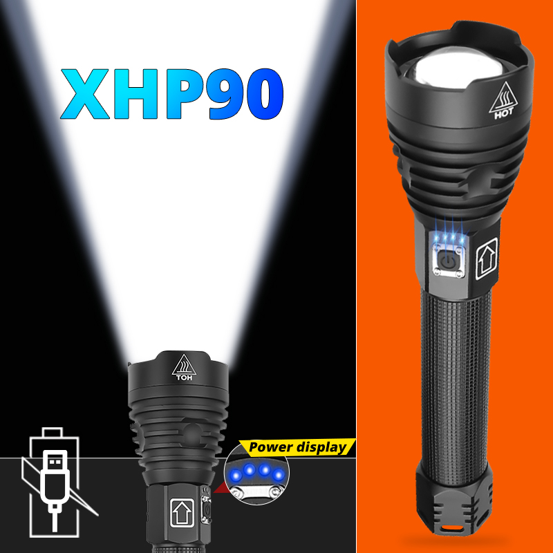 Super Powerful Xlamp XHP70.2 XHP90 LED Flashlight LED Torch - 图3