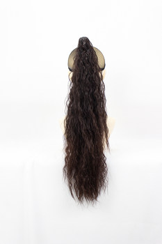 Wig ແມ່ຍິງຍາວ curly hip-hop curls ຂະຫນາດນ້ອຍອິນເຕີເນັດສະເຫຼີມສະຫຼອງສູງ ponytail fluffy ສາລີ perm grab clip ແບບ ponytail ສູງ
