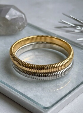 青岛非凡欧美外贸饰品高级感个性设计复古弹力手镯