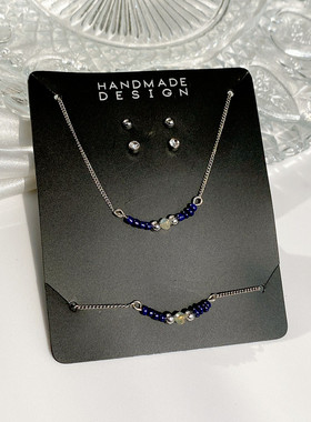 民族风串珠锁骨项链手链套装