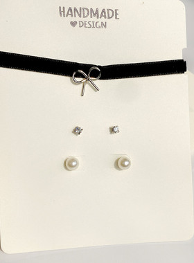 蝴蝶结设计感韩国choker项链