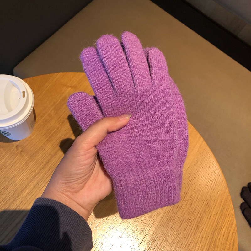 韩系兔毛手套女韩版ins冬季防寒针织保暖骑行护手五指分指手套男,淘宝优惠券,粉丝福利购,淘宝优惠卷