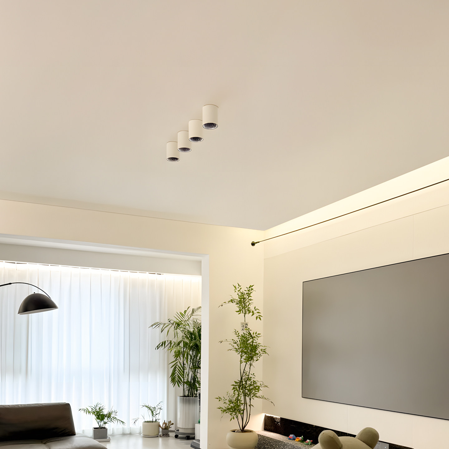 明装筒射灯已接入米家智能全光谱客厅小山丘家用背景墙吸顶防眩光,淘宝优惠券,粉丝福利购,淘宝优惠卷