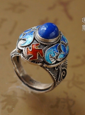 天醉禅悟925纯银掐丝珐琅女