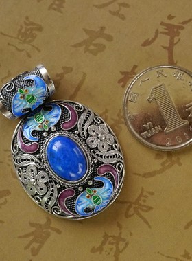 天醉国潮花丝镶嵌青金石项链女