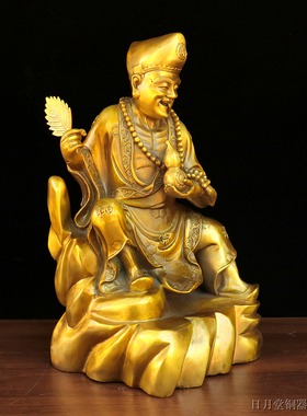 纯铜济公活佛降龙罗汉尊者佛像