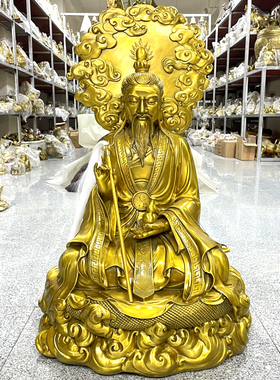 铜三清道祖元始灵宝道德天尊神像