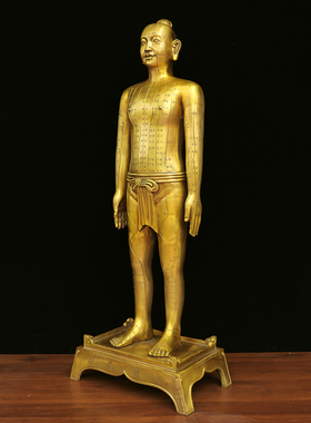 黄铜客厅中医院针灸穴位铜人摆件