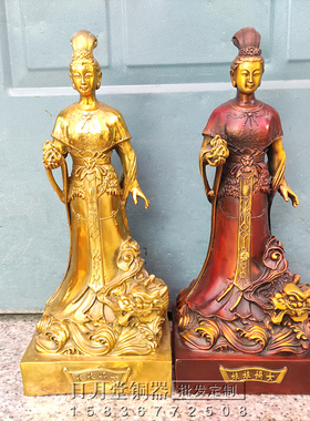 黄铜女王娘娘补天伏羲祖师铜像