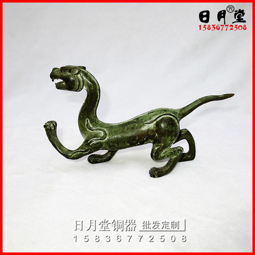包邮纯黄铜白虎铜老虎仿古青铜四大神兽家居中式客厅桌面摆件 - 图2