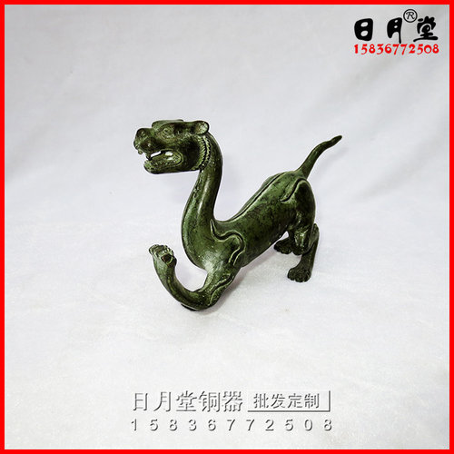 包邮纯黄铜白虎铜老虎仿古青铜四大神兽家居中式客厅桌面摆件 - 图1