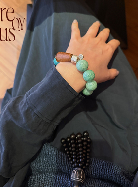 VITREQYOUS 【青崖白鹿】天然老矿天河石925银饰原创饰品手链