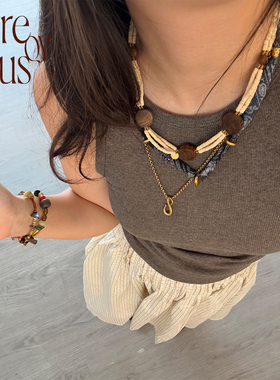 VITREQYOUS波西米亚布艺项链