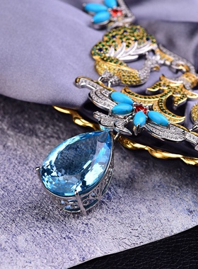 意大利工艺项链托帕石925